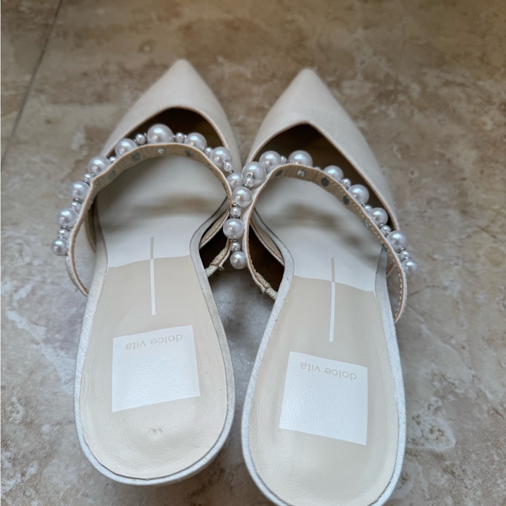 Dolce Vita Pearl-Strap Pointed Mule - Cream - Picture 8 of 9